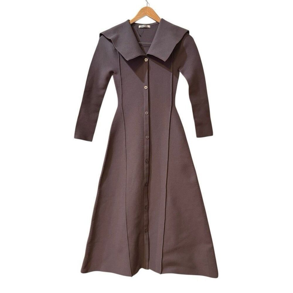 SNIDEL Front Button Knit Womens  Dress One Size Gray Will Fit XS/S/M